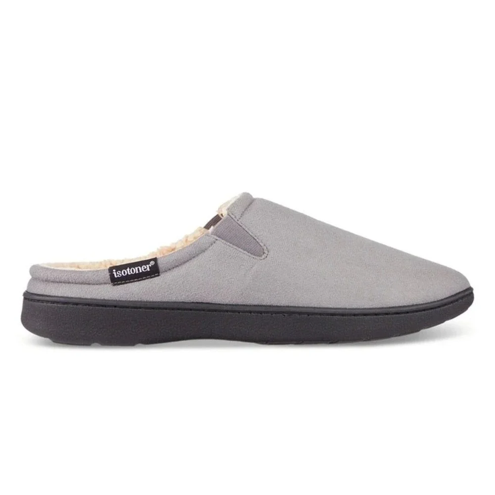 Isotoner Slipper Clogs Men‎ Gel-Infused Memory Foam Indoor Outdoor Gray XL 11-12